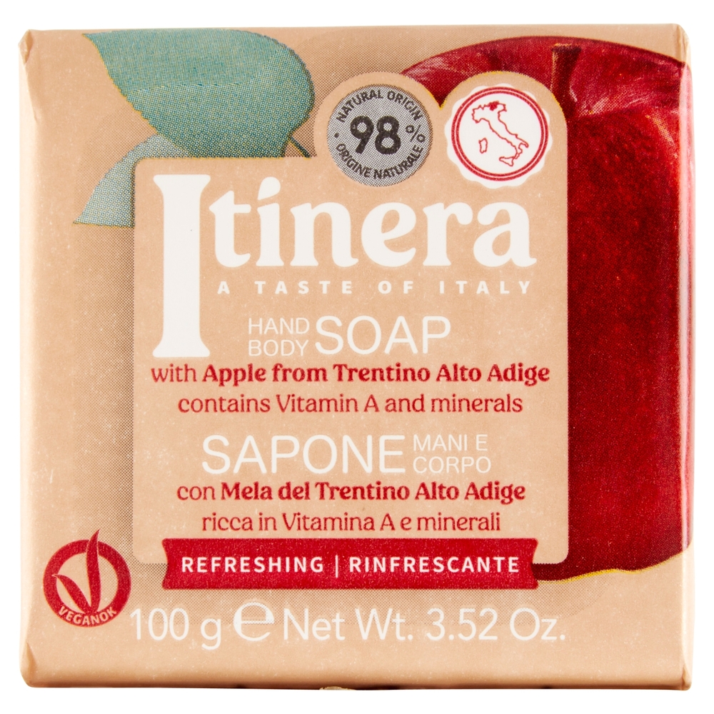 Itinera Sapone Mani e Corpo con Mela del Trentino Alto Adige Rinfrescante 100 g